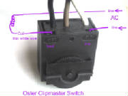 Photo of Oster Clipmaster variable speed switch wiring