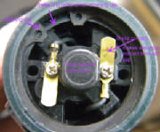 Photo of an Oster A5/76 rear switch internals