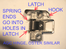 phot showing the Andis hinge and latch pin installation to install the latch to the hinge