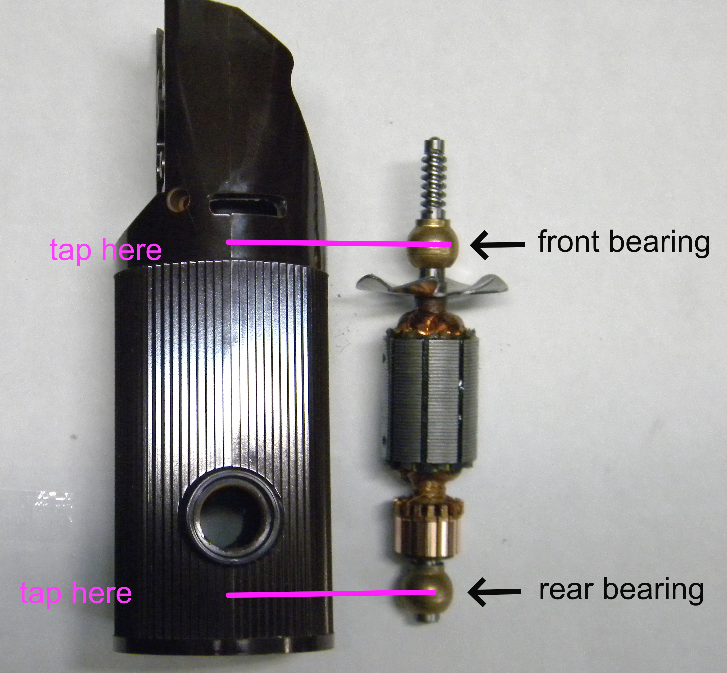 Placement of Oster bearing in an A5 clipper